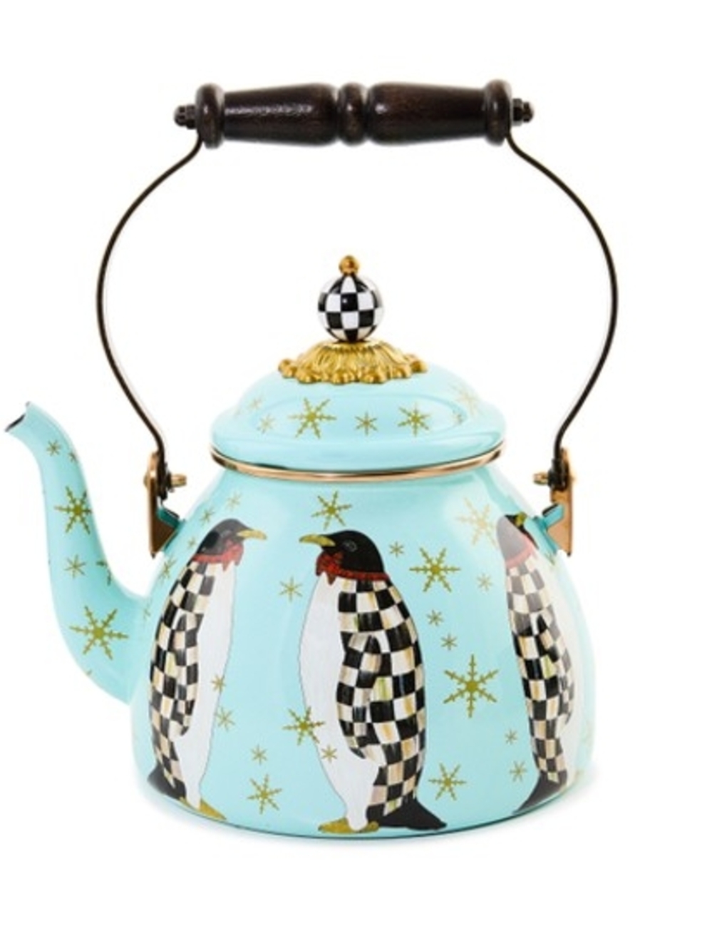 MacKenzie-Childs Penguin Parade 2-Quart Tea Kettle